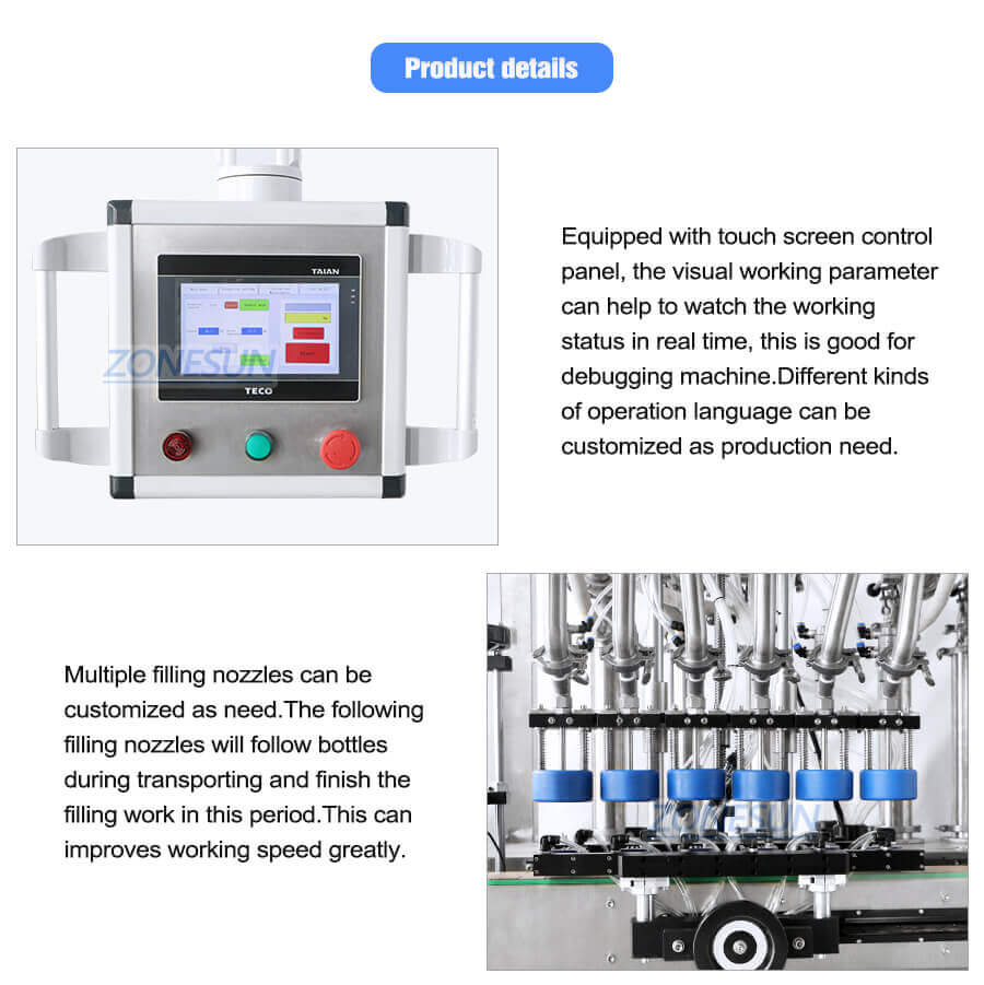 6 Heads Servo Filling Machine-ZONESUN TECHNOLOGY LIMITED 6 Heads Servo Filling Machine-ZONESUN TECHNOLOGY LIMITED