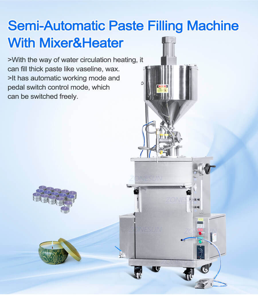 Cosmetic Heating Paste Filling Machine With Mixer-ZONESUN TECHNOLOGY LIMITED Cosmetic Heating Paste Filling Machine With Mixer-ZONESUN TECHNOLOGY LIMITED
