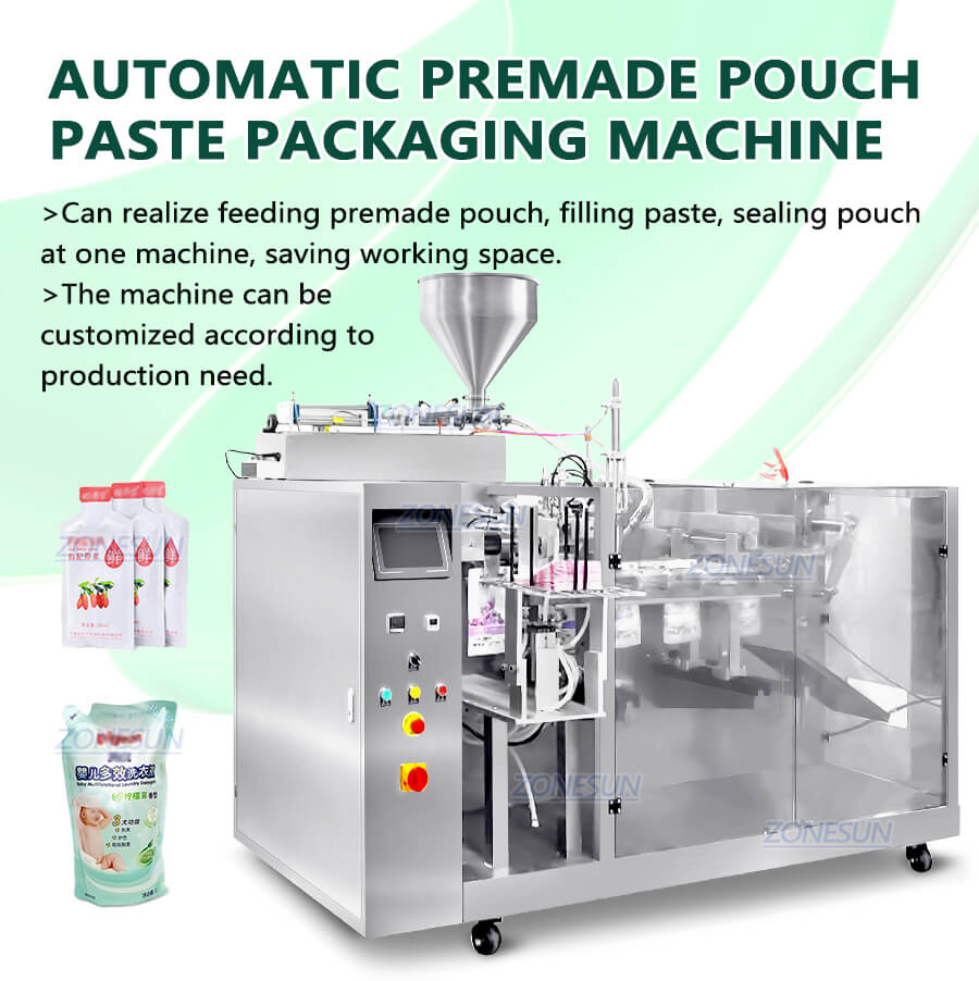 Premade Pouch Filling Sealing Machine-ZONESUN TECHNOLOGY LIMITED Premade Pouch Filling Sealing Machine-ZONESUN TECHNOLOGY LIMITED