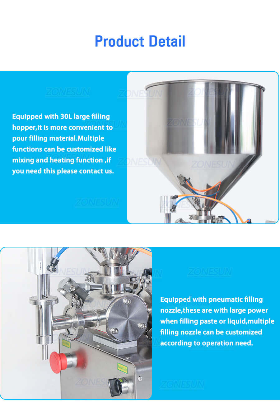 Horizontal Paste Filling Machine-ZONESUN TECHNOLOGY LIMITED Horizontal Paste Filling Machine-ZONESUN TECHNOLOGY LIMITED