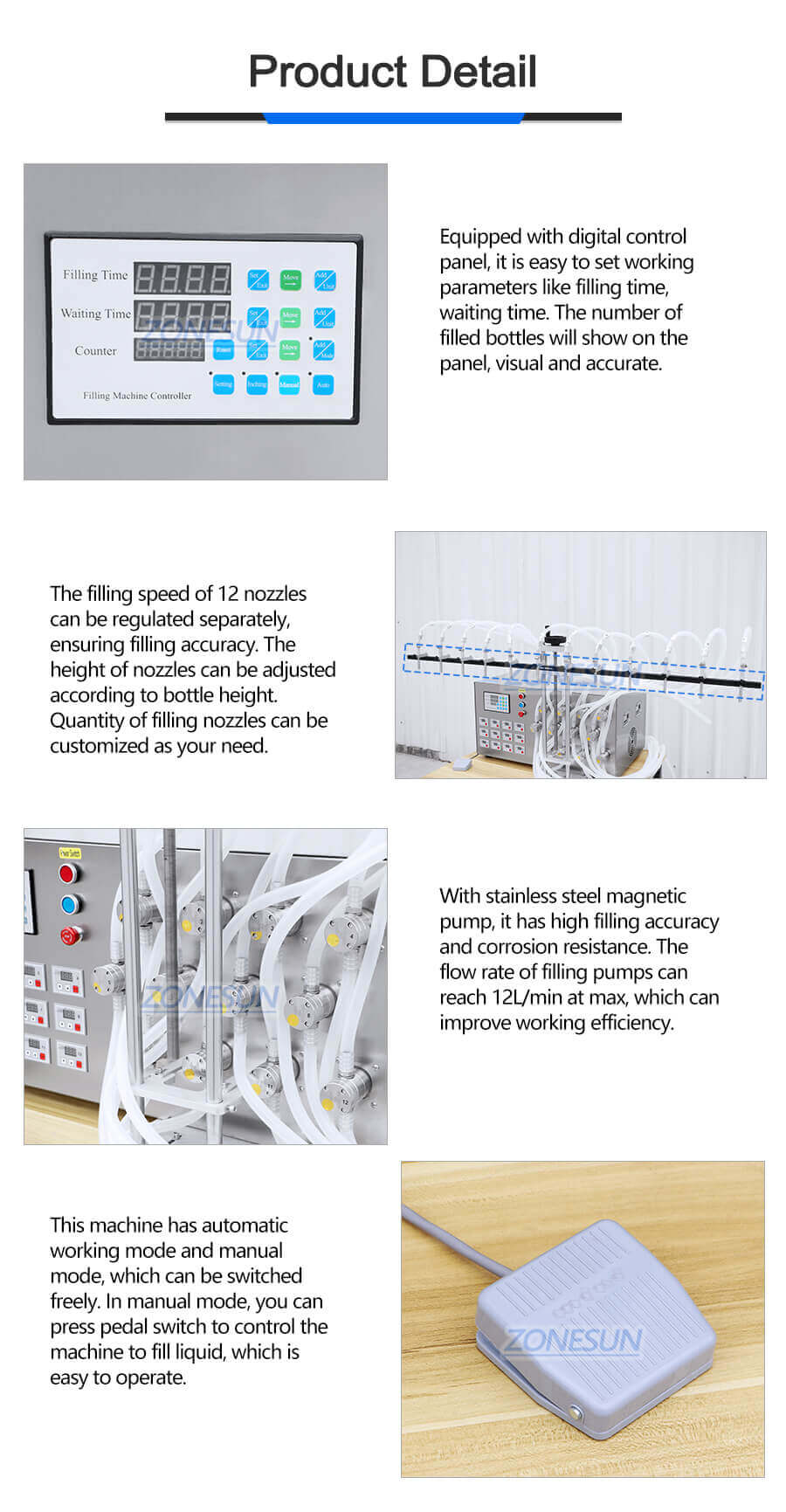 12 Nozzles Filling Machine-ZONESUN TECHNOLOGY LIMITED 12 Nozzles Filling Machine-ZONESUN TECHNOLOGY LIMITED