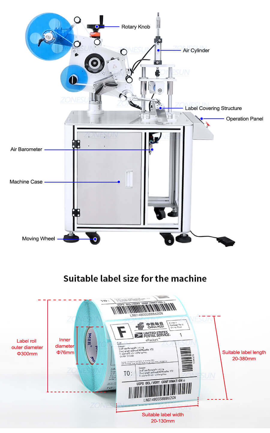 Round Tube Labeling Machine-ZONESUN TECHNOLOGY LIMITED Round Tube Labeling Machine-ZONESUN TECHNOLOGY LIMITED