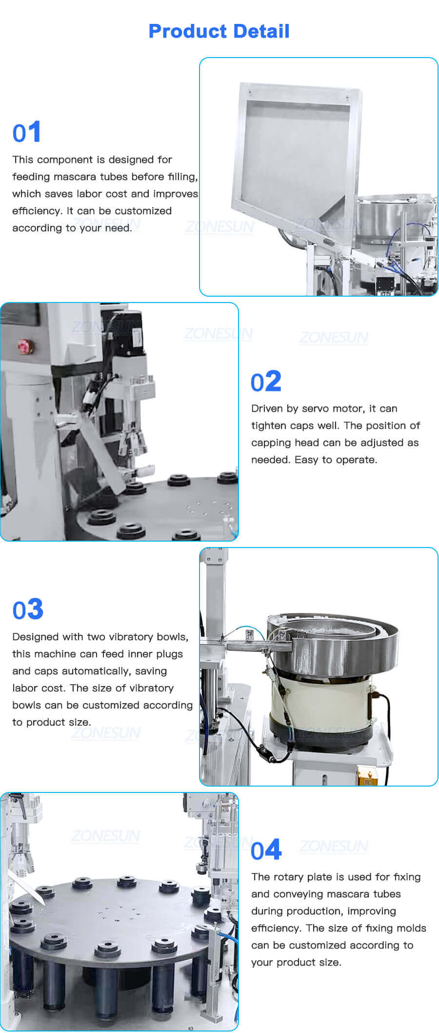 Mascara Filling Capping Machine-ZONESUN TECHNOLOGY LIMITED Mascara Filling Capping Machine-ZONESUN TECHNOLOGY LIMITED