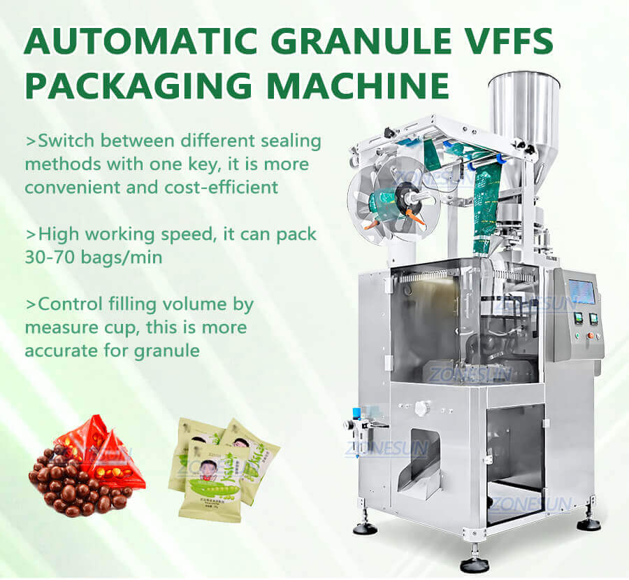 Granule VFFS Packing Machine-ZONESUN TECHNOLOGY LIMITED Granule VFFS Packing Machine-ZONESUN TECHNOLOGY LIMITED