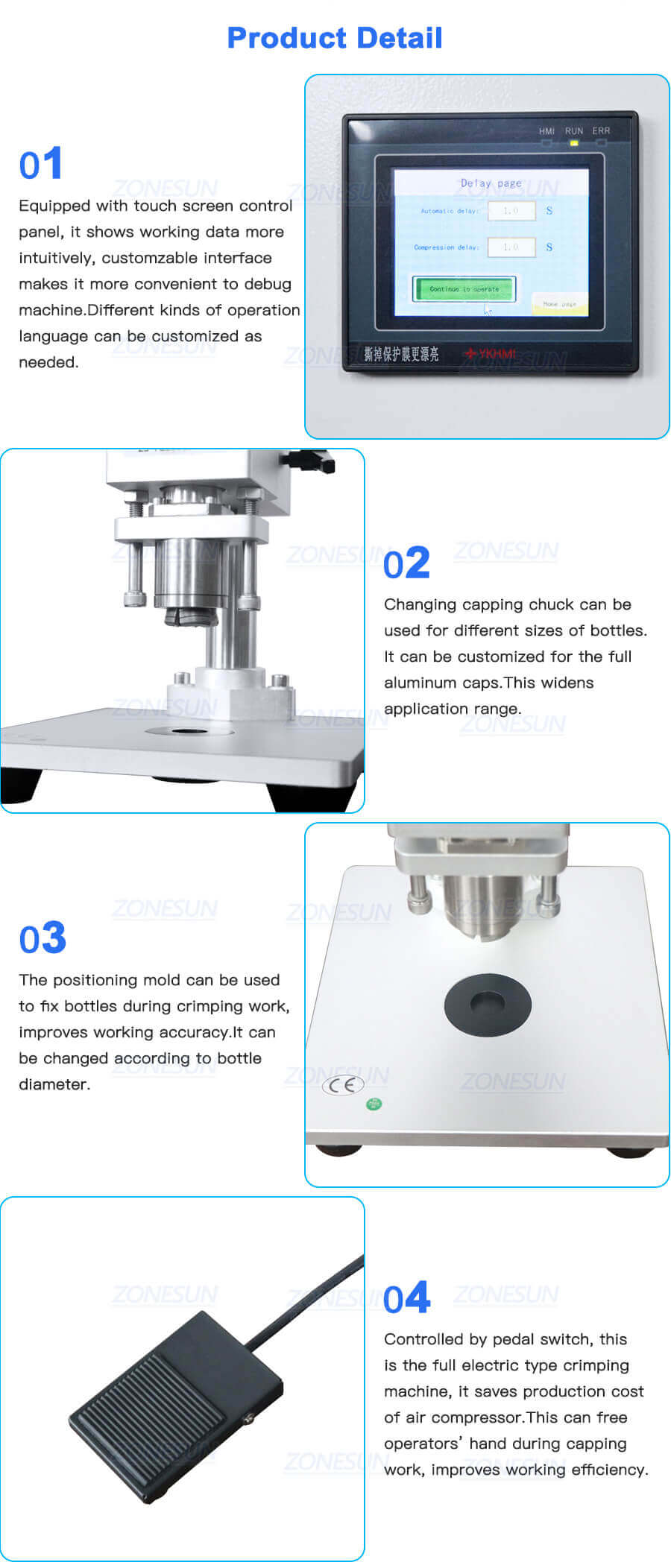 Desktop Vial Capping Machine-ZONESUN TECHNOLOGY LIMITED Desktop Vial Capping Machine-ZONESUN TECHNOLOGY LIMITED