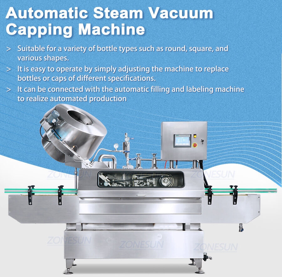 Steam Vacuum Capping Machine-ZONESUN TECHNOLOGY LIMITED Steam Vacuum Capping Machine-ZONESUN TECHNOLOGY LIMITED