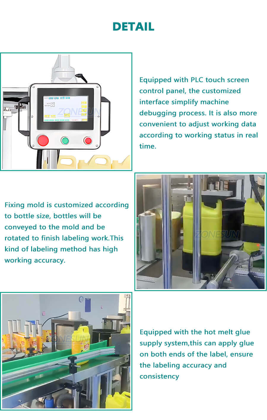 Square Flat Bottle Hot Melt Glue Labeling Machine-ZONESUN TECHNOLOGY LIMITED Square Flat Bottle Hot Melt Glue Labeling Machine-ZONESUN TECHNOLOGY LIMITED