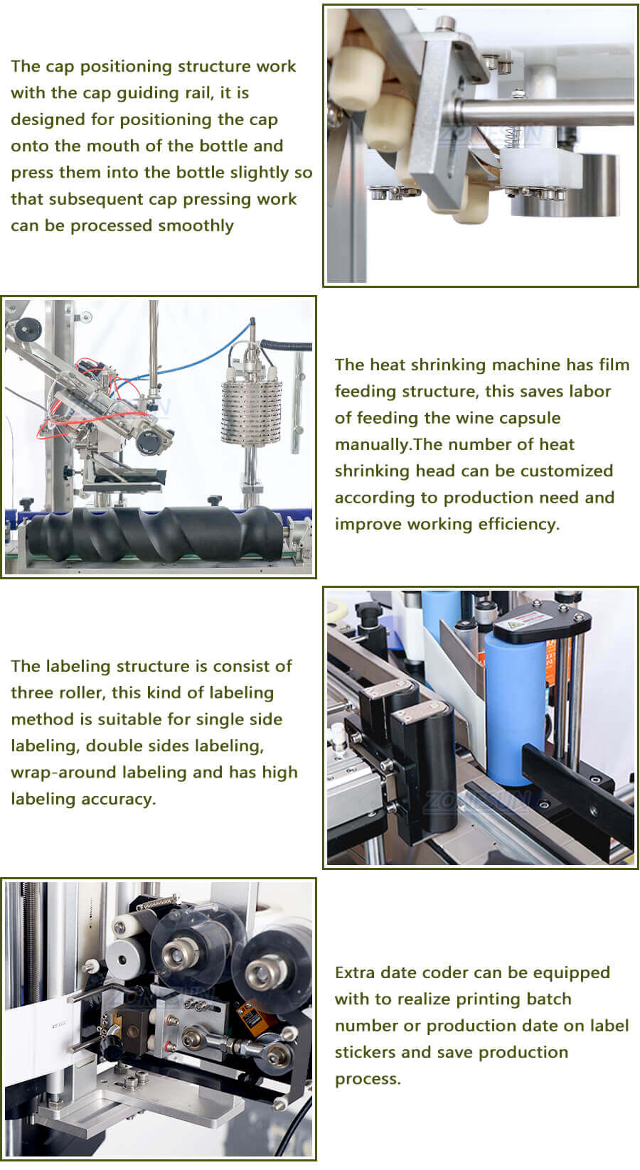Wine Bottle Filling Capping Heat Shrinking Labeling Production Line-ZONESUN TECHNOLOGY LIMITED Wine Bottle Filling Capping Heat Shrinking Labeling Production Line-ZONESUN TECHNOLOGY LIMITED
