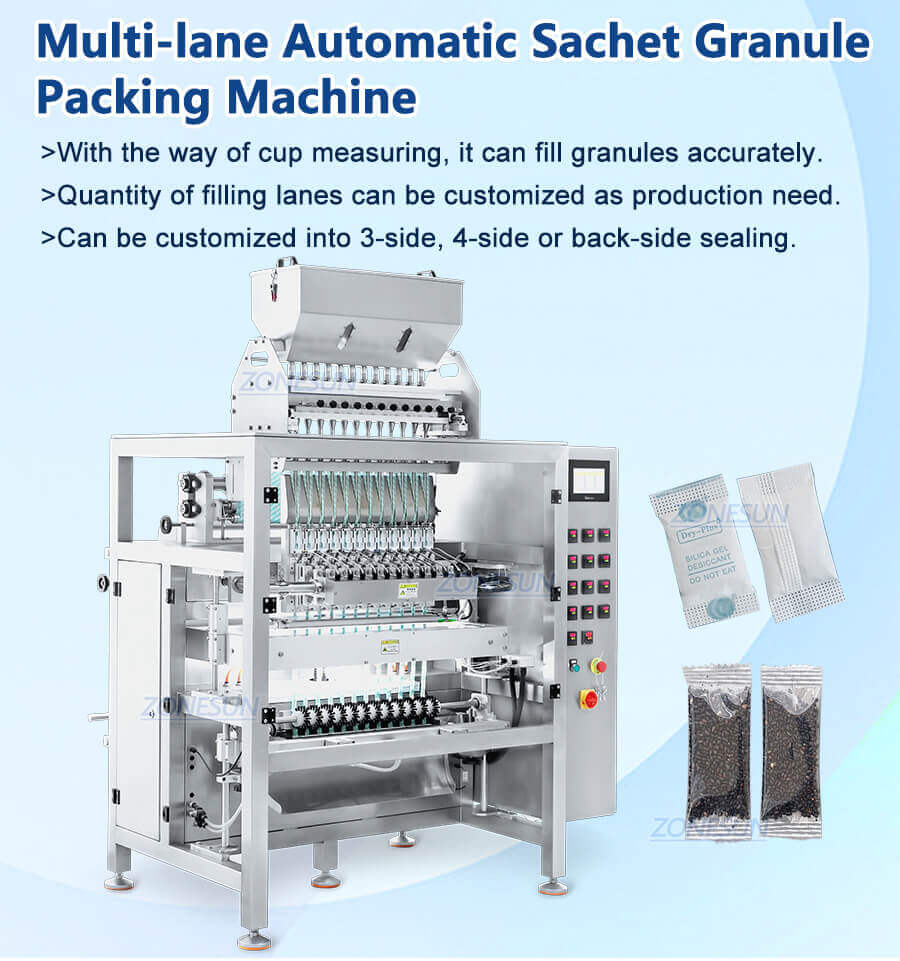 Multi-lines Sachet Granule Packing Machine-ZONESUN TECHNOLOGY LIMITED Multi-lines Sachet Granule Packing Machine-ZONESUN TECHNOLOGY LIMITED