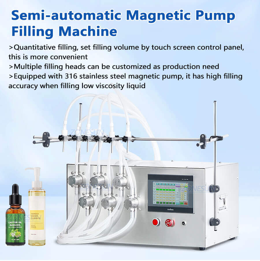 Six Heads Quantitative Liquid Filling Machine-ZONESUN TECHNOLOGY LIMITED Six Heads Quantitative Liquid Filling Machine-ZONESUN TECHNOLOGY LIMITED
