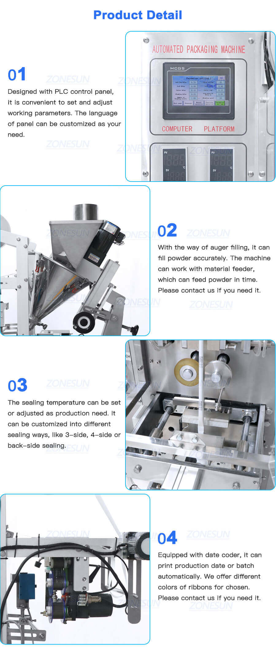 Powder Bag Filling Sealing Machine-ZONESUN TECHNOLOGY LIMITED Powder Bag Filling Sealing Machine-ZONESUN TECHNOLOGY LIMITED