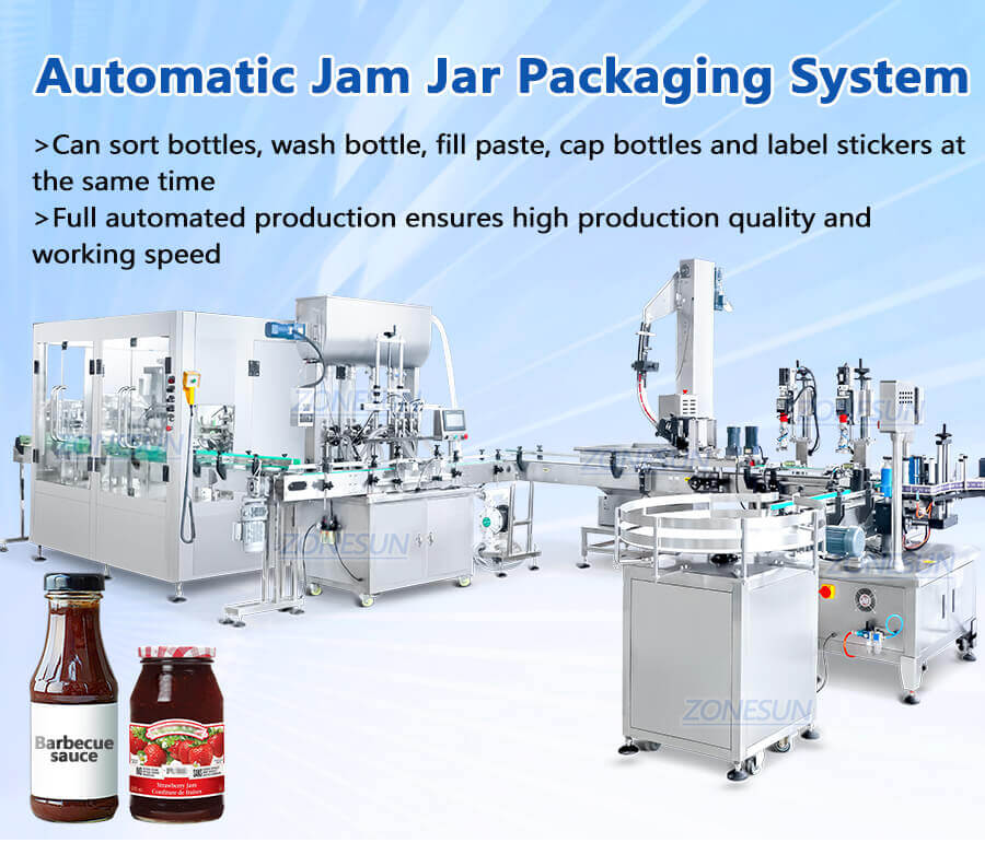 Sauce Jar Paste Filling Line-ZONESUN TECHNOLOGY LIMITED Sauce Jar Paste Filling Line-ZONESUN TECHNOLOGY LIMITED