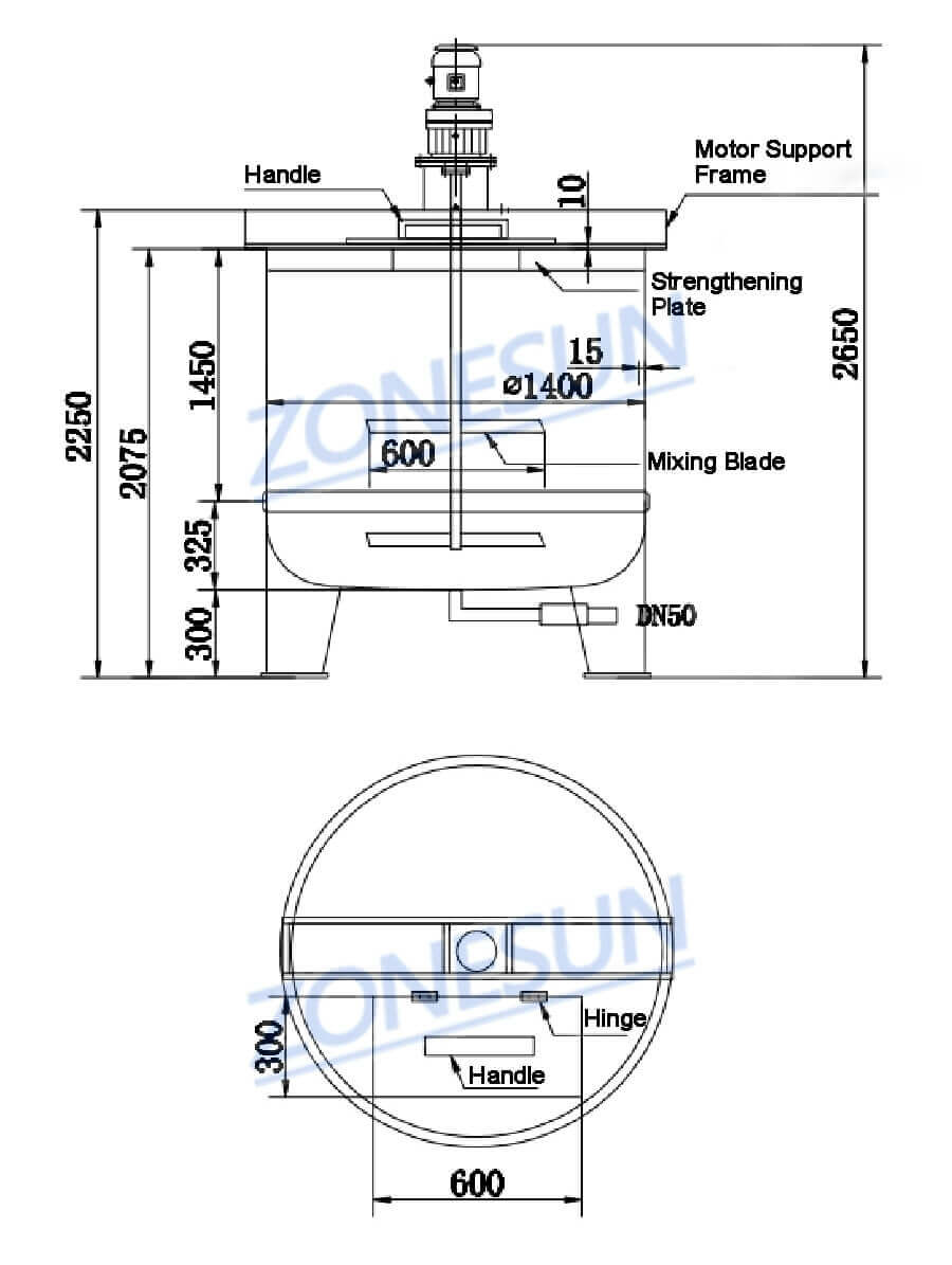 PP Mixing Tank-ZONESUN TECHNOLOGY LIMITED PP Mixing Tank-ZONESUN TECHNOLOGY LIMITED