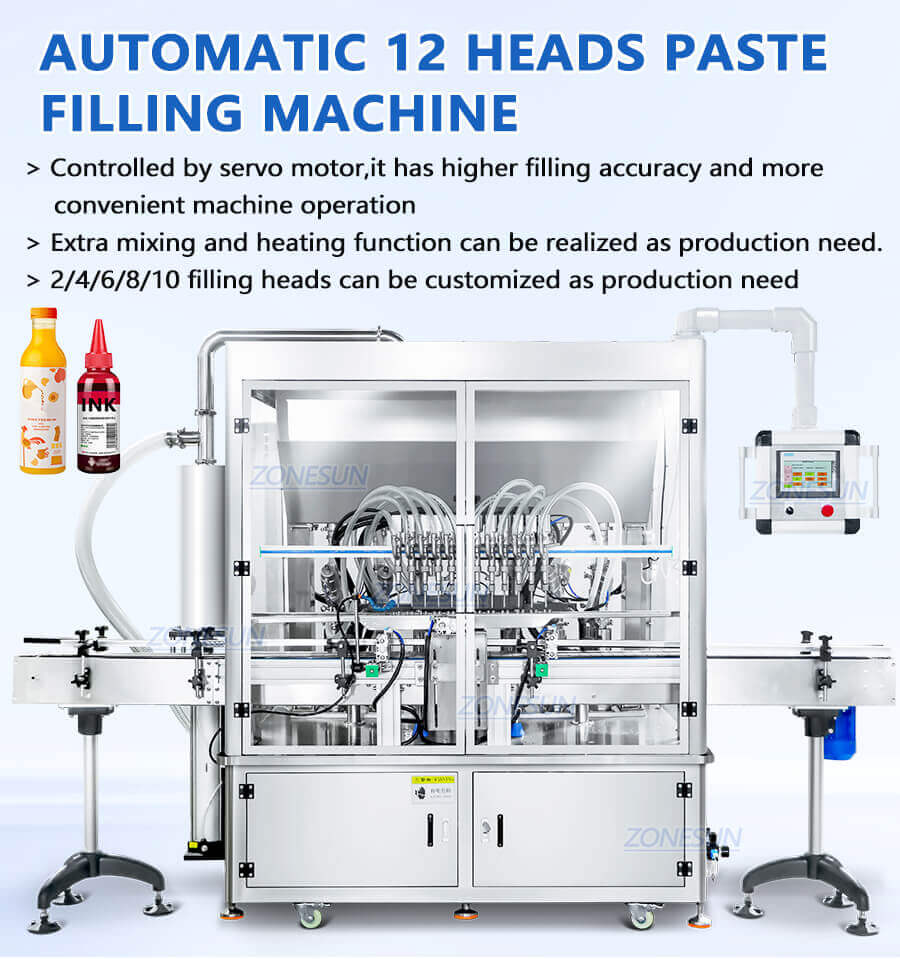 12 Heads Paste Filling Machine-ZONESUN TECHNOLOGY LIMITED 12 Heads Paste Filling Machine-ZONESUN TECHNOLOGY LIMITED