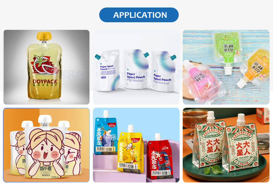 6 Heads Spout Pouch Filling Capping Machine-ZONESUN TECHNOLOGY LIMITED 6 Heads Spout Pouch Filling Capping Machine-ZONESUN TECHNOLOGY LIMITED