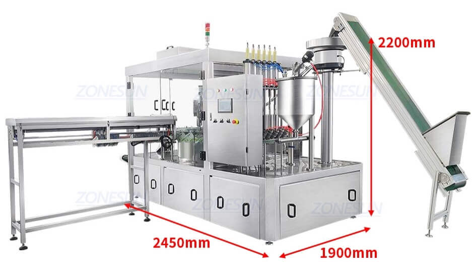 6 Heads Spout Pouch Filling Capping Machine-ZONESUN TECHNOLOGY LIMITED 6 Heads Spout Pouch Filling Capping Machine-ZONESUN TECHNOLOGY LIMITED