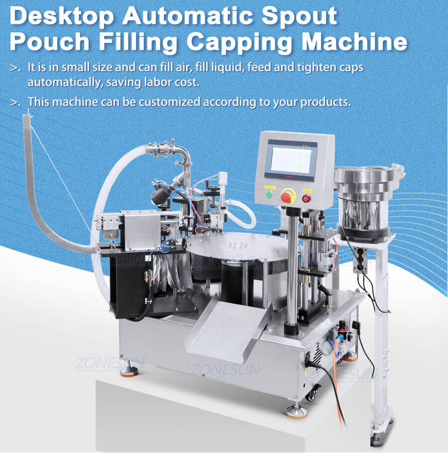 Rotary Spout Pouch Filling Capping Machine-ZONESUN TECHNOLOGY LIMITED Rotary Spout Pouch Filling Capping Machine-ZONESUN TECHNOLOGY LIMITED