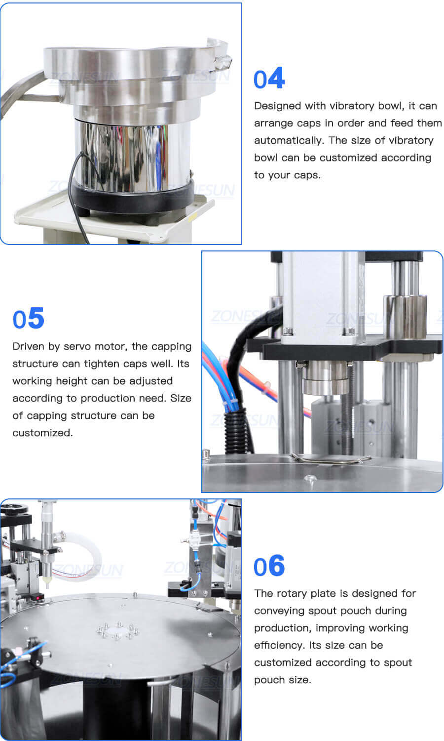 Rotary Spout Pouch Filling Capping Machine-ZONESUN TECHNOLOGY LIMITED Rotary Spout Pouch Filling Capping Machine-ZONESUN TECHNOLOGY LIMITED