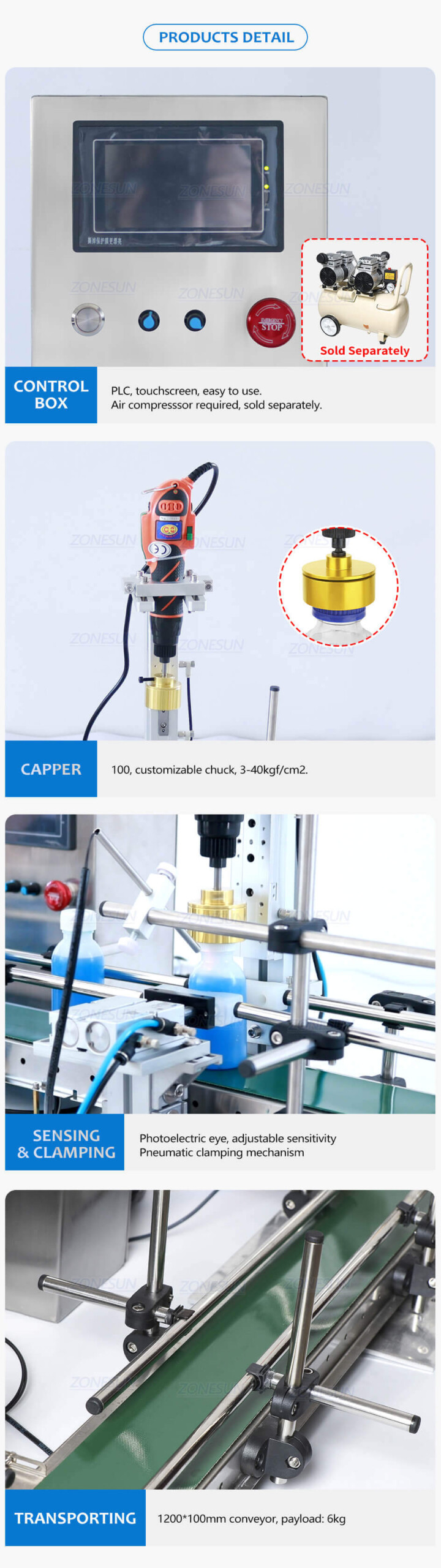 Automatic Bottle Capping Machine-ZONESUN TECHNOLOGY LIMITED Automatic Bottle Capping Machine-ZONESUN TECHNOLOGY LIMITED