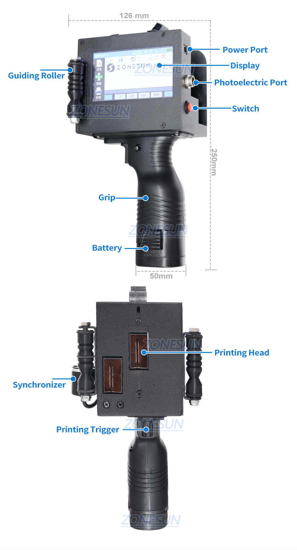 ZONESUN ZS-HIP508 Handheld Inkjet Printer-ZONESUN TECHNOLOGY LIMITED ZONESUN ZS-HIP508 Handheld Inkjet Printer-ZONESUN TECHNOLOGY LIMITED