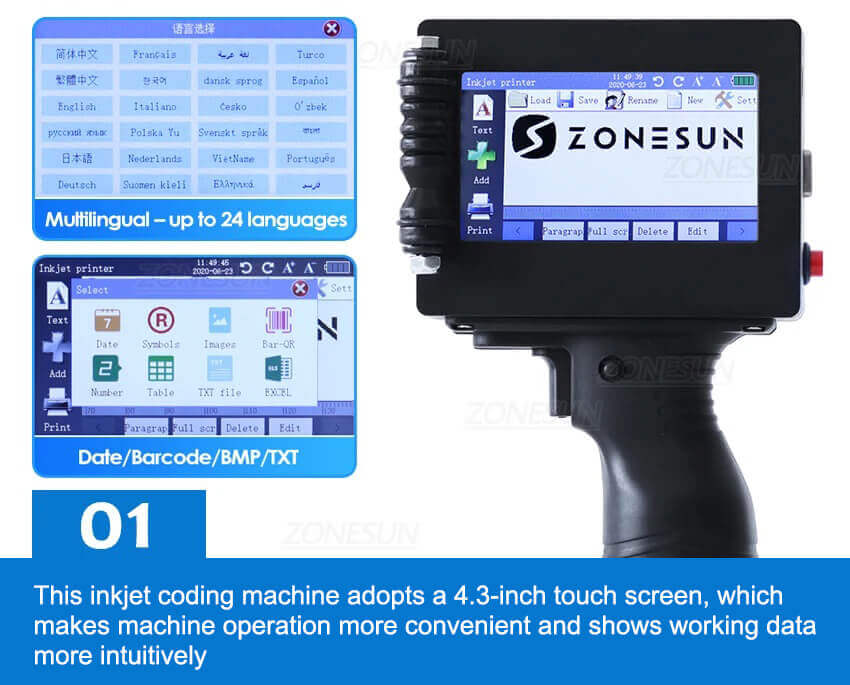 ZONESUN ZS-HIP254 Handheld Inkjet Printer-ZONESUN TECHNOLOGY LIMITED ZONESUN ZS-HIP254 Handheld Inkjet Printer-ZONESUN TECHNOLOGY LIMITED