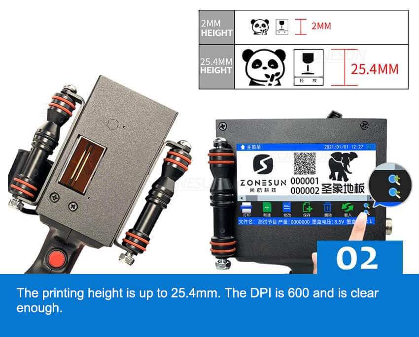 ZONESUN ZS-HIP254 Handheld Inkjet Printer-ZONESUN TECHNOLOGY LIMITED ZONESUN ZS-HIP254 Handheld Inkjet Printer-ZONESUN TECHNOLOGY LIMITED