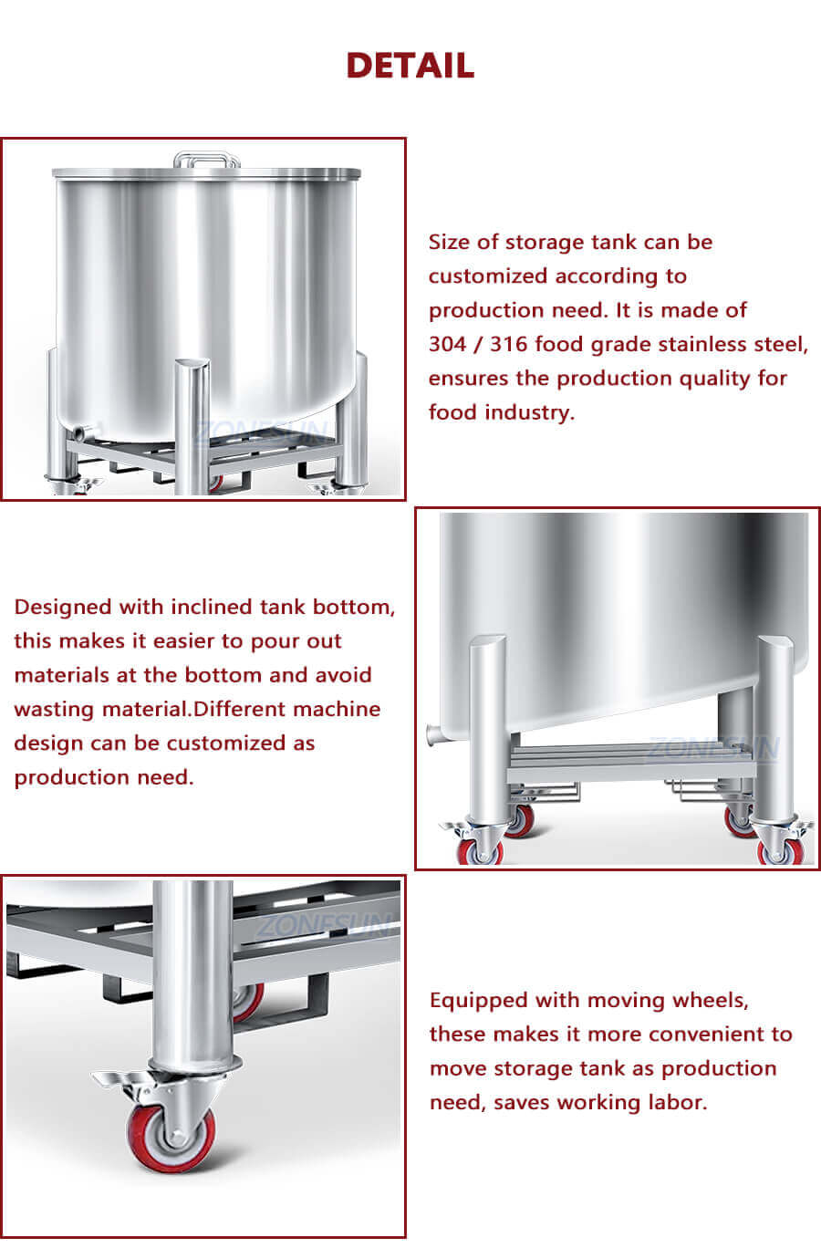 Stainless Steel Storage Tank-ZONESUN TECHNOLOGY LIMITED Stainless Steel Storage Tank-ZONESUN TECHNOLOGY LIMITED