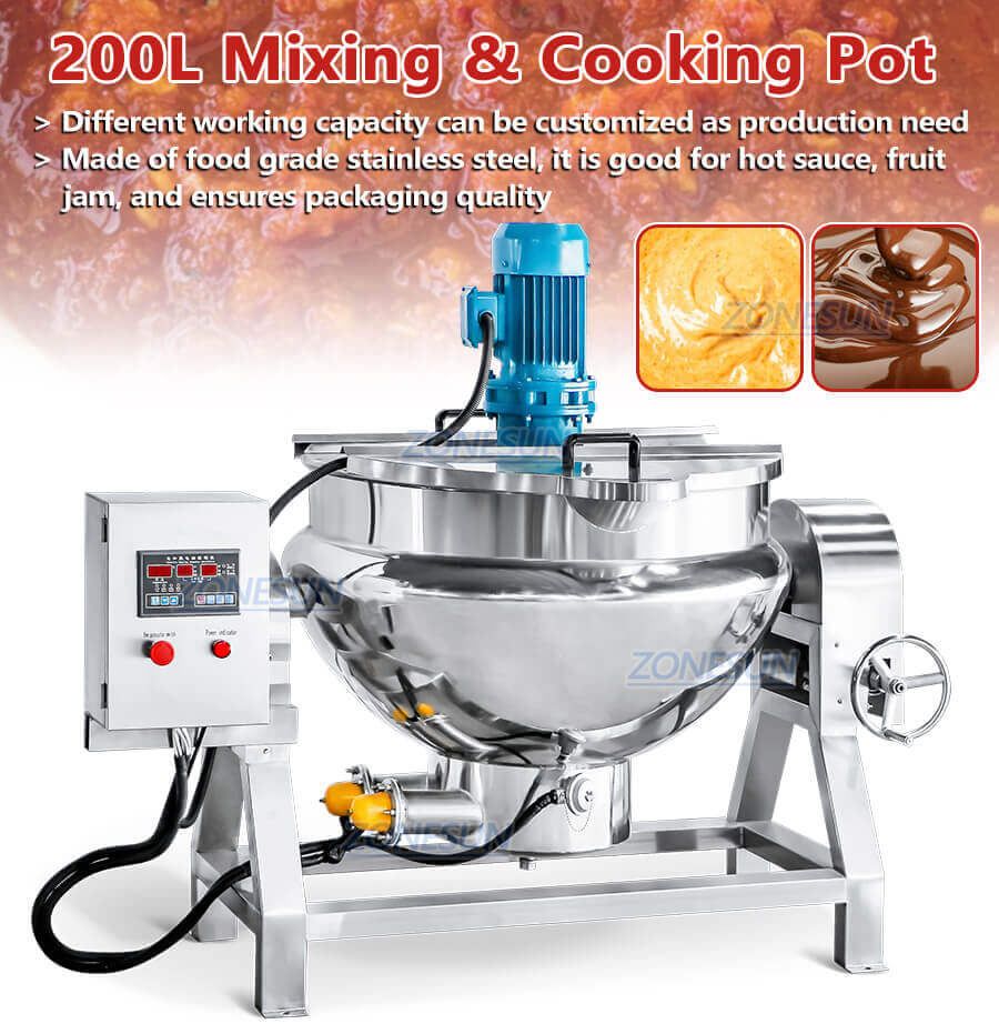 Heating Mixing Industrial Cooking Kettle-ZONESUN TECHNOLOGY LIMITED Heating Mixing Industrial Cooking Kettle-ZONESUN TECHNOLOGY LIMITED