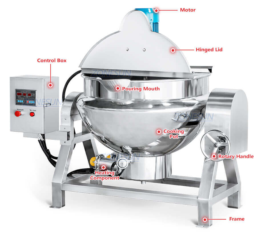 Heating Mixing Industrial Cooking Kettle-ZONESUN TECHNOLOGY LIMITED Heating Mixing Industrial Cooking Kettle-ZONESUN TECHNOLOGY LIMITED