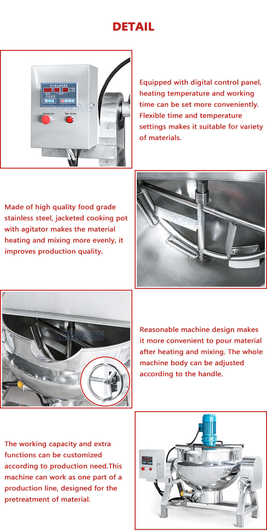 Heating Mixing Industrial Cooking Kettle-ZONESUN TECHNOLOGY LIMITED Heating Mixing Industrial Cooking Kettle-ZONESUN TECHNOLOGY LIMITED