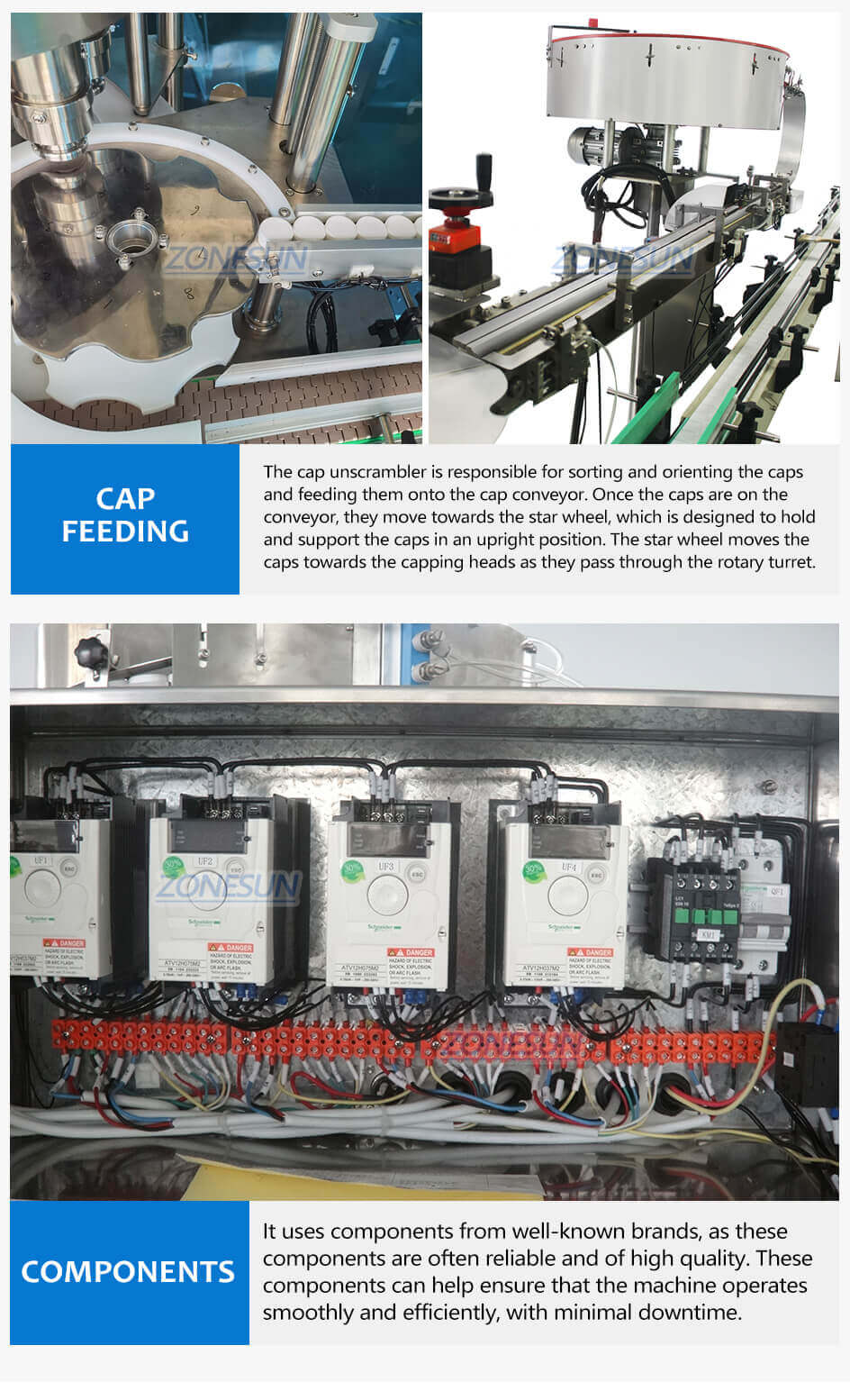 High Speed Bottles Capping Machine With Vibrator-ZONESUN TECHNOLOGY LIMITED High Speed Bottles Capping Machine With Vibrator-ZONESUN TECHNOLOGY LIMITED