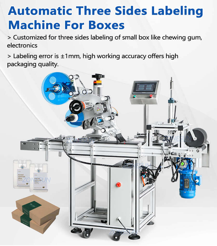 Horizontal Flat Boxes Three Sides Labeling Machine-ZONESUN TECHNOLOGY LIMITED Horizontal Flat Boxes Three Sides Labeling Machine-ZONESUN TECHNOLOGY LIMITED