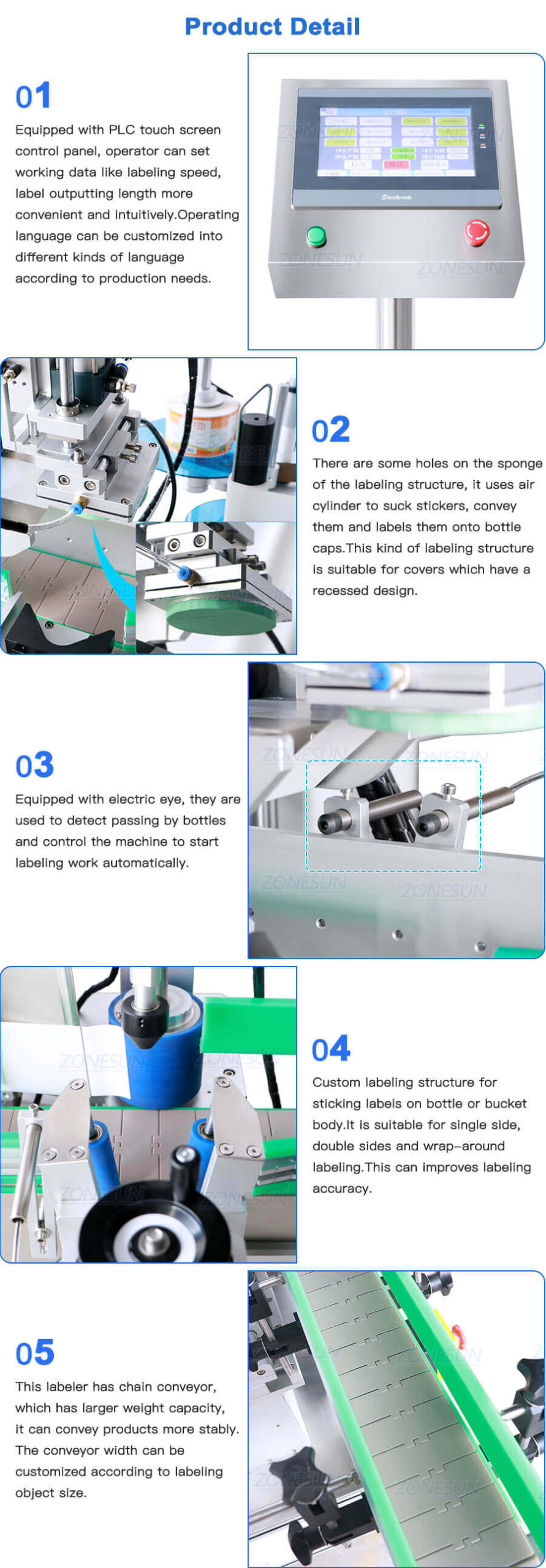 Tapered Bucket Labeling Machine-ZONESUN TECHNOLOGY LIMITED Tapered Bucket Labeling Machine-ZONESUN TECHNOLOGY LIMITED