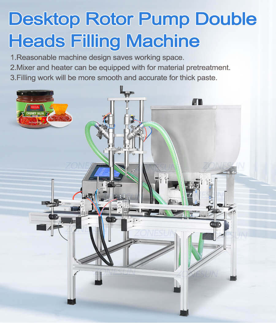 Double Head Cosmetic Paste Filling Machine-ZONESUN TECHNOLOGY LIMITED Double Head Cosmetic Paste Filling Machine-ZONESUN TECHNOLOGY LIMITED