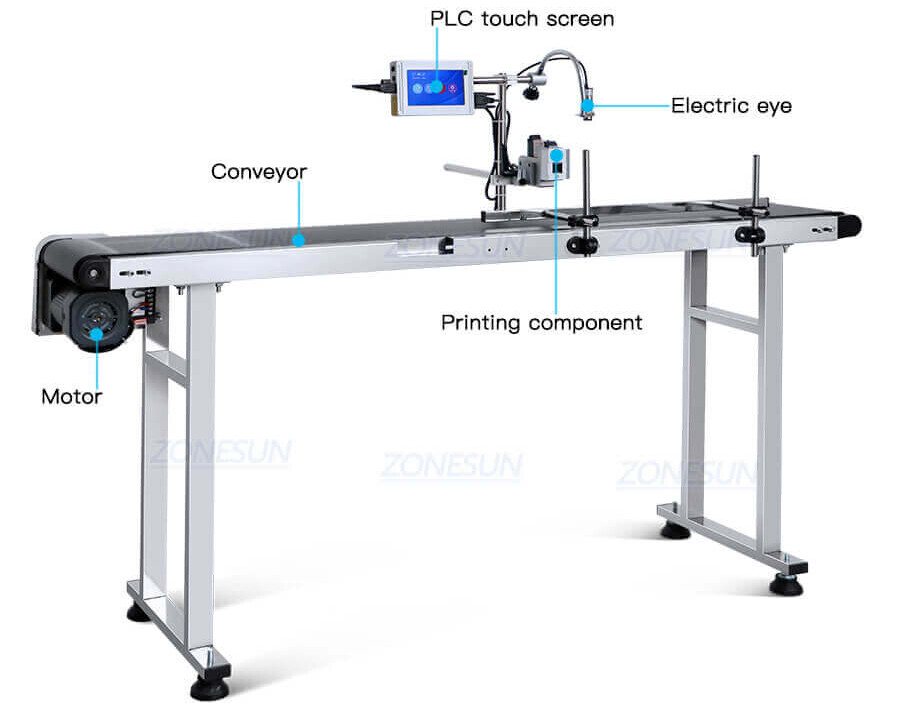 Continuous Inkjet Printer With Conveyor-ZONESUN TECHNOLOGY LIMITED Continuous Inkjet Printer With Conveyor-ZONESUN TECHNOLOGY LIMITED