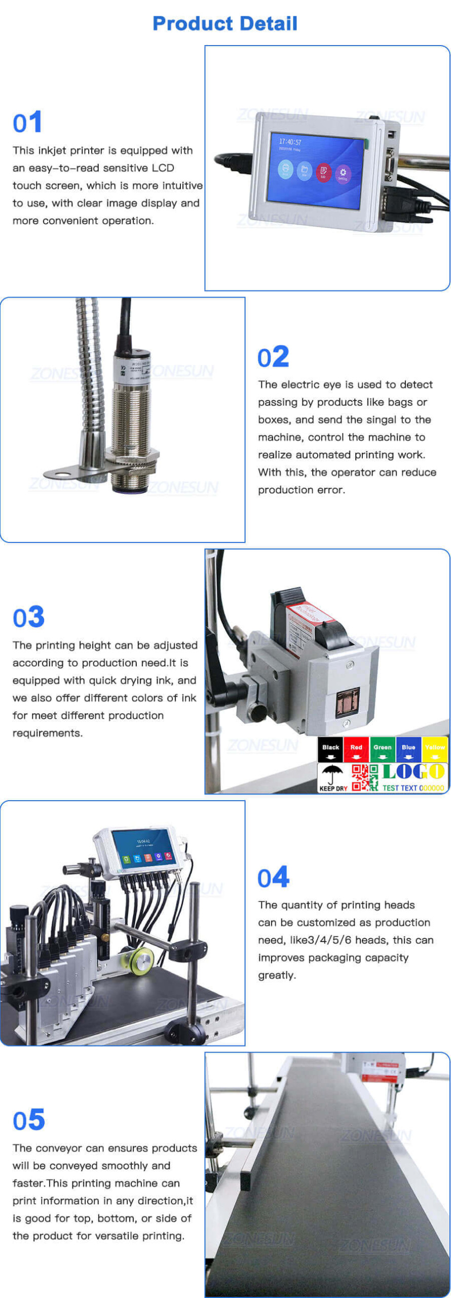 Continuous Inkjet Printer With Conveyor-ZONESUN TECHNOLOGY LIMITED Continuous Inkjet Printer With Conveyor-ZONESUN TECHNOLOGY LIMITED
