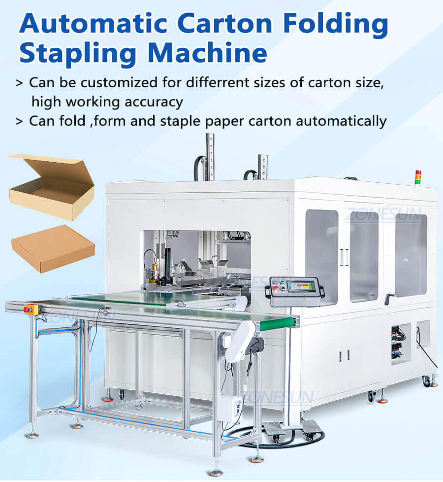Automatic Carton Folding Stapling Machine-ZONESUN TECHNOLOGY LIMITED Automatic Carton Folding Stapling Machine-ZONESUN TECHNOLOGY LIMITED
