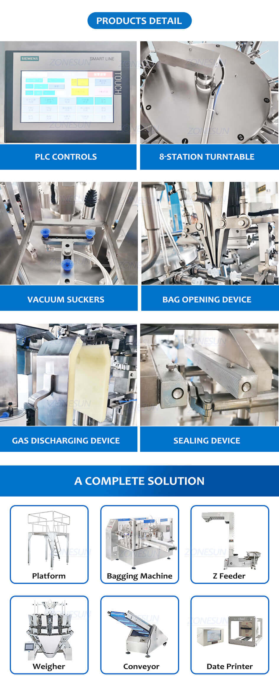 Full Automatic Granule Bag Packaging Machine-ZONESUN TECHNOLOGY LIMITED Full Automatic Granule Bag Packaging Machine-ZONESUN TECHNOLOGY LIMITED