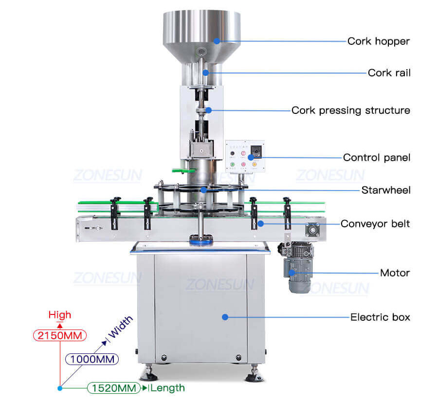 Wine Bottle Cork Capping Pressing Machine-ZONESUN TECHNOLOGY LIMITED Wine Bottle Cork Capping Pressing Machine-ZONESUN TECHNOLOGY LIMITED