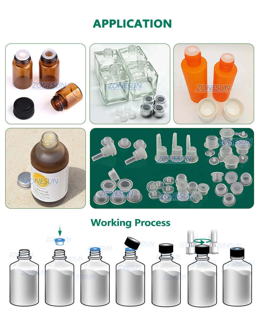 Automatic Bottle Stopper Pressing Cap Capping Machine-ZONESUN TECHNOLOGY LIMITED Automatic Bottle Stopper Pressing Cap Capping Machine-ZONESUN TECHNOLOGY LIMITED