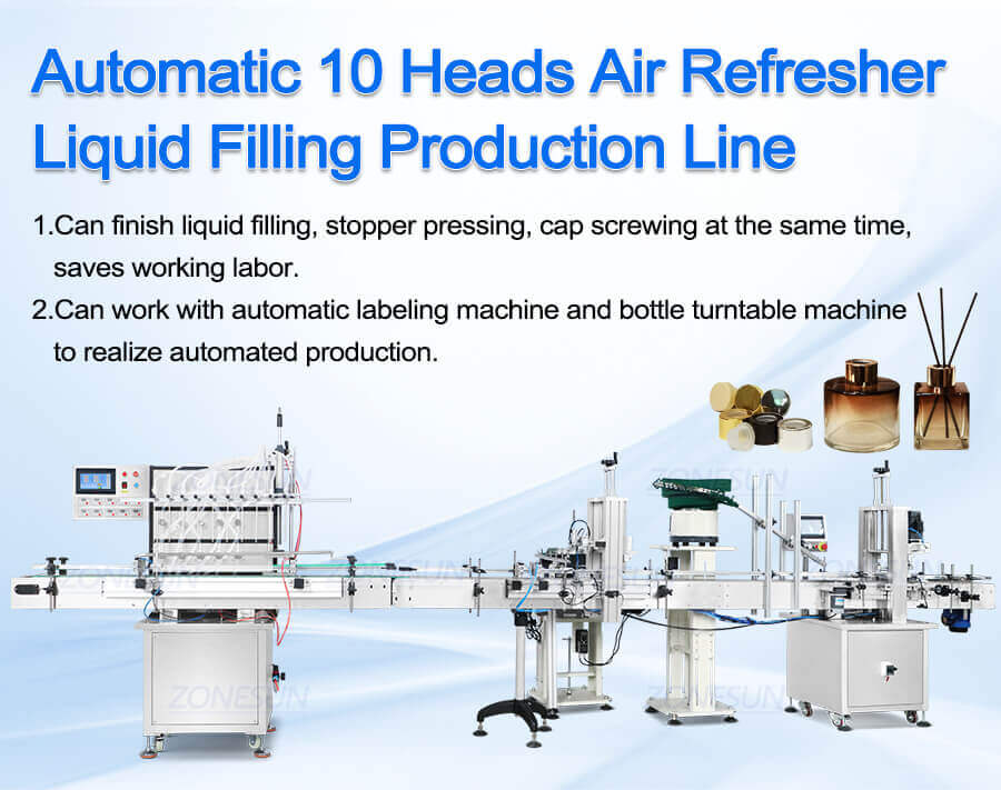 Automatic 10 Heads Air Refresher Liquid filling Production Line-ZONESUN TECHNOLOGY LIMITED Automatic 10 Heads Air Refresher Liquid filling Production Line-ZONESUN TECHNOLOGY LIMITED