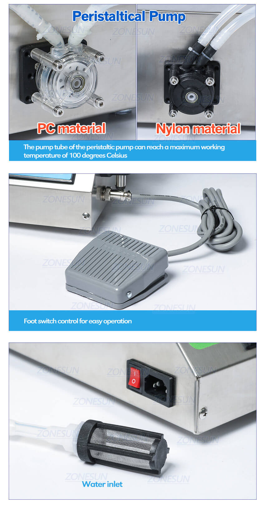 Single Head Peristaltic Pump Filling Machine-ZONESUN TECHNOLOGY LIMITED Single Head Peristaltic Pump Filling Machine-ZONESUN TECHNOLOGY LIMITED