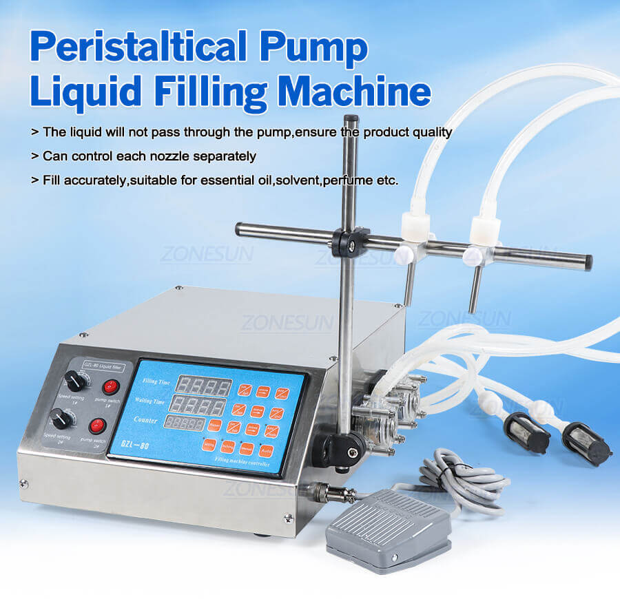 Double Head Peristaltic Pump Filling Machine-ZONESUN TECHNOLOGY LIMITED Double Head Peristaltic Pump Filling Machine-ZONESUN TECHNOLOGY LIMITED