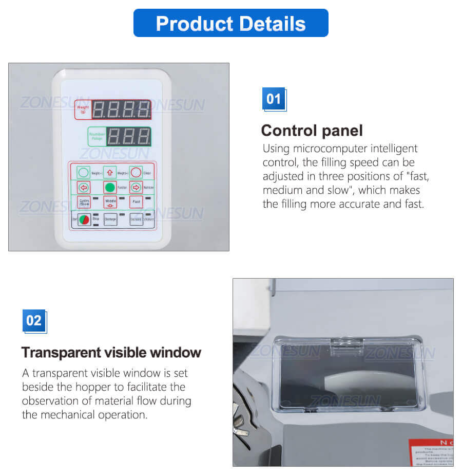 Semi Automatic Granular Weighing Filling Machine-ZONESUN TECHNOLOGY LIMITED Semi Automatic Granular Weighing Filling Machine-ZONESUN TECHNOLOGY LIMITED