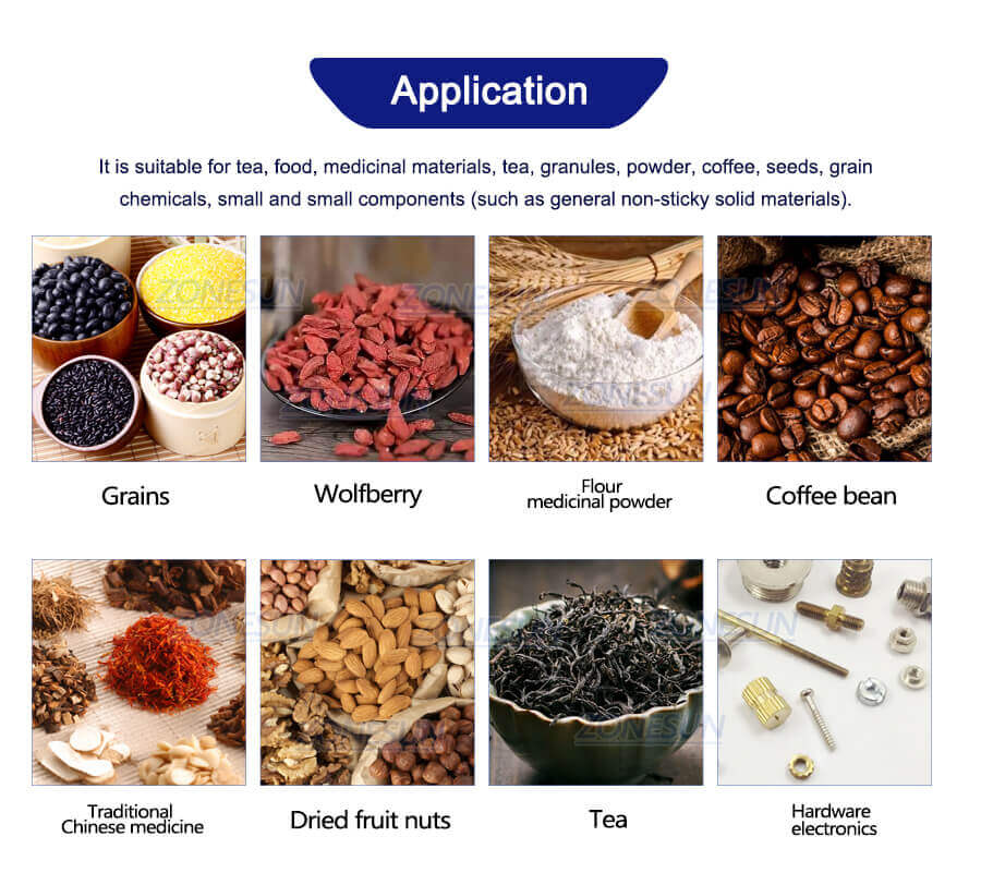 Semi Automatic Granular Weighing Filling Machine-ZONESUN TECHNOLOGY LIMITED Semi Automatic Granular Weighing Filling Machine-ZONESUN TECHNOLOGY LIMITED