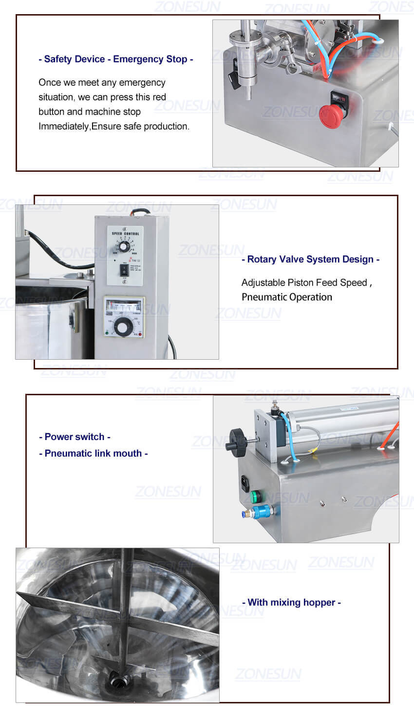 Double Head Paste Filling Machine With Heater Mixer-ZONESUN TECHNOLOGY LIMITED Double Head Paste Filling Machine With Heater Mixer-ZONESUN TECHNOLOGY LIMITED