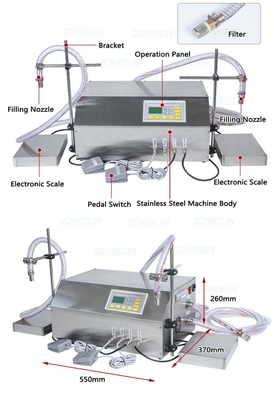 Double Head Gear Pump Weighing Filling Machine-ZONESUN TECHNOLOGY LIMITED Double Head Gear Pump Weighing Filling Machine-ZONESUN TECHNOLOGY LIMITED