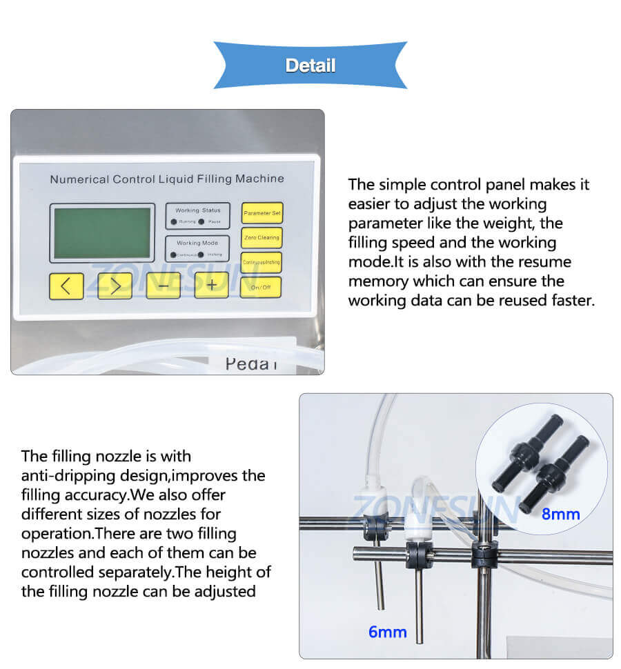 Double Head Magnetic Pump Weighing Filling Machine-ZONESUN TECHNOLOGY LIMITED Double Head Magnetic Pump Weighing Filling Machine-ZONESUN TECHNOLOGY LIMITED