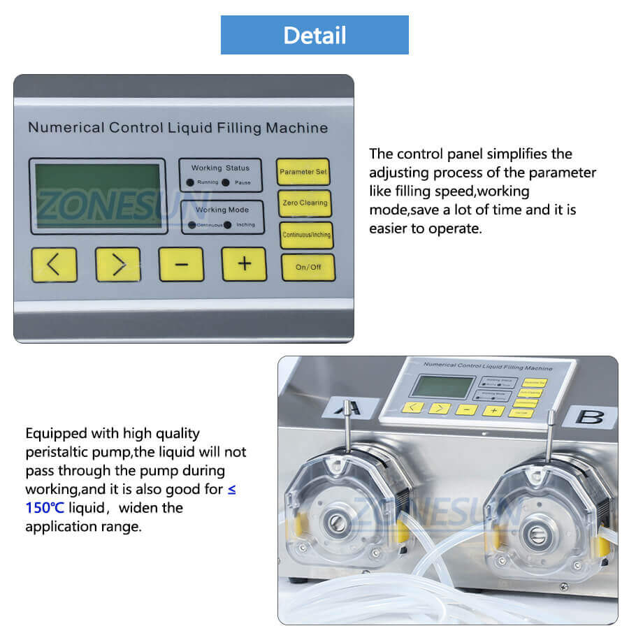 Double Head Peristaltic Pump Weighing Filling Machine-ZONESUN TECHNOLOGY LIMITED Double Head Peristaltic Pump Weighing Filling Machine-ZONESUN TECHNOLOGY LIMITED