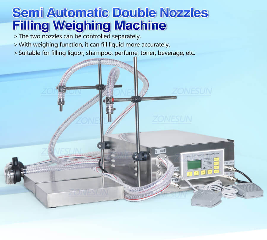 Double Head Diaphragm Pump Weighing Fillinng Machine-ZONESUN TECHNOLOGY LIMITED Double Head Diaphragm Pump Weighing Fillinng Machine-ZONESUN TECHNOLOGY LIMITED